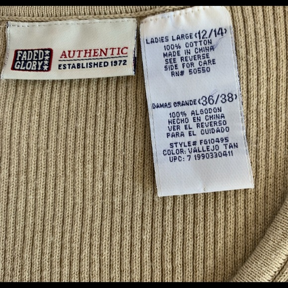 Faded Glory Knit Top Womens Large 12/14 - Picture 4 of 4